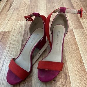 Red & Pink Chinese Laundry Heeled Sandals